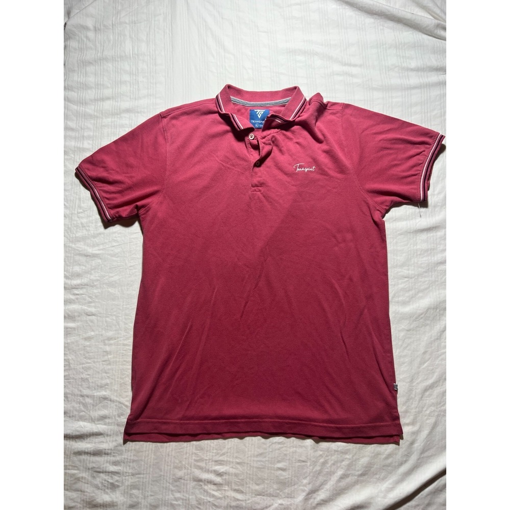 Team Spirit Polo Shirt Mens XL Pink Short Sleeve Collared Quarter Buttons